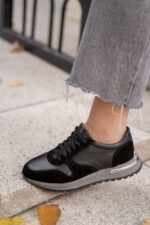 INDIE Black Leather Women's Sneaker - Image 4