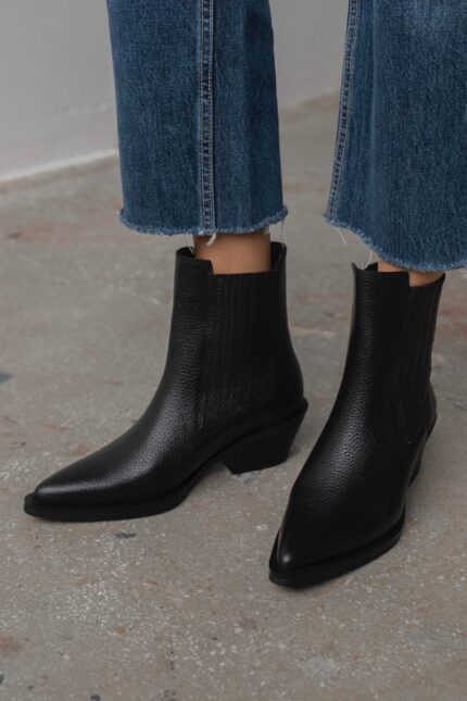 Lexa Black Leather Women's Boot