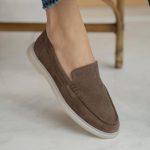 ELROYA Brown Leather Women's Loafer