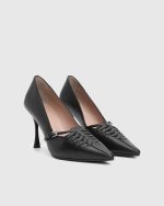 ASHLEY Black Leather Women's Stiletto - Image 3