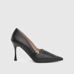 ASHLEY Black Leather Women's Stiletto