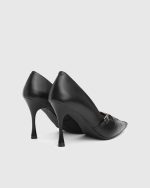 ASHLEY Black Leather Women's Stiletto - Image 4