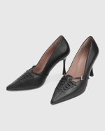 ASHLEY Black Leather Women's Stiletto - Image 2