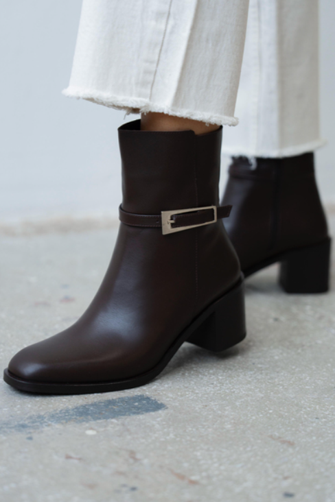 SUTALIE Brown Leather Women's Boot