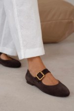 COALIN Brown Suede Leather Women's Loafer - Image 5