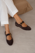 COALIN Brown Suede Leather Women's Loafer - Image 2