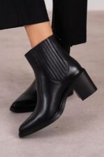 FIONS Black Leather Women's Boot - Image 4