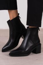 FIONS Black Leather Women's Boot - Image 2