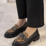 RENATA Black Leather Women's Loafer