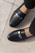 AMELIE Black Leather Women's Loafer - Image 4