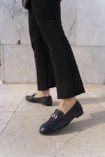 AMELIE Black Leather Women's Loafer - Image 3