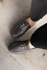 HANA Brown Leather Women's Loafer - Image 3
