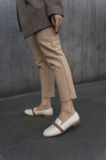 AMELIE Beige Leather Women's Loafer - Image 2