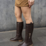 SHEILA Brown Leather Women's High Boots