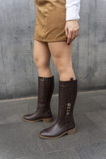 SHEILA Brown Leather Women's High Boots