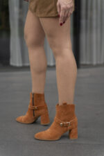 SIERRA Tan Suede Leather Women's Heeled Boot