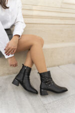 JENNIFER Black Leather Women's Boot