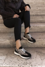 LUISA Black Leather Women's Sneaker - Image 4
