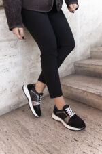 ARISA Black Leather Women's Sneaker - Image 2