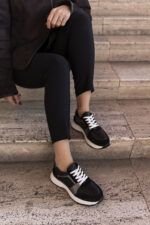 ARISA Black Leather Women's Sneaker