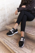 ARISA Black Leather Women's Sneaker - Image 4
