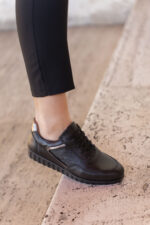 KIARA Black Leather Women's Sneaker - Image 3