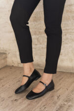ELISE Black Leather Women's Loafer