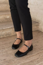 ELISE Black Leather Women's Loafer - Image 3
