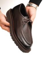 BROOK Brown Leather Men's Classic Shoes - Image 3