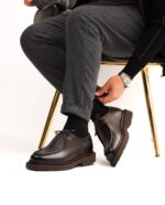 BROOK Brown Leather Men's Classic Shoes - Image 2