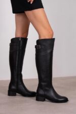 BENTLEY Black Leather Women's High Boots