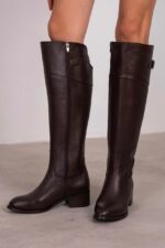 BENTLEY Brown Leather Women's High Boots - Image 3