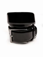 LION Black Patent Leather Men's Belt
