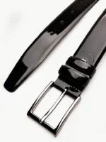 LION Black Patent Leather Men's Belt - Image 2
