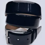 LION Navy Blue Patent Leather Men's Belt