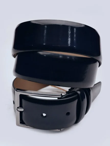 LION Navy Blue Patent Leather Men's Belt