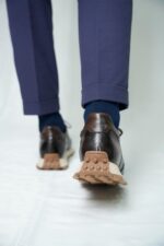ELIO Brown Leather Men's Sneakers - Image 5
