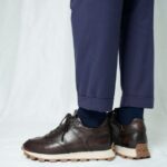 ELIO Brown Leather Men's Sneakers