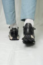 ELIO Black Leather Men's Sneakers - Image 4