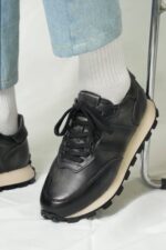 ELIO Black Leather Men's Sneakers - Image 2