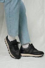 ELIO Black Leather Men's Sneakers