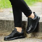 LEVIS Black Leather Men's Sneakers