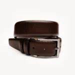 LION Coffee Brown Leather Men's Belt