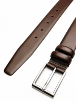 LION Coffee Brown Leather Men's Belt - Image 2