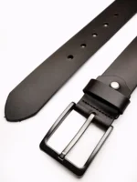 LION Black Leather Men's Belt - Image 2