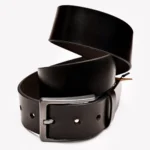 LION Black Leather Men's Belt