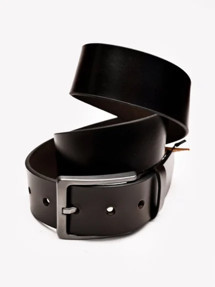 LION Black Leather Men's Belt