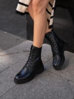 ALEN Black Leather Women's Boot - Image 4