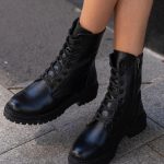 ALEN Black Leather Women's Boot