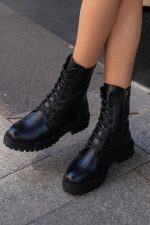 ALEN Black Leather Women's Boot